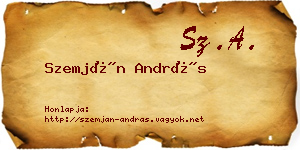 Szemján András névjegykártya